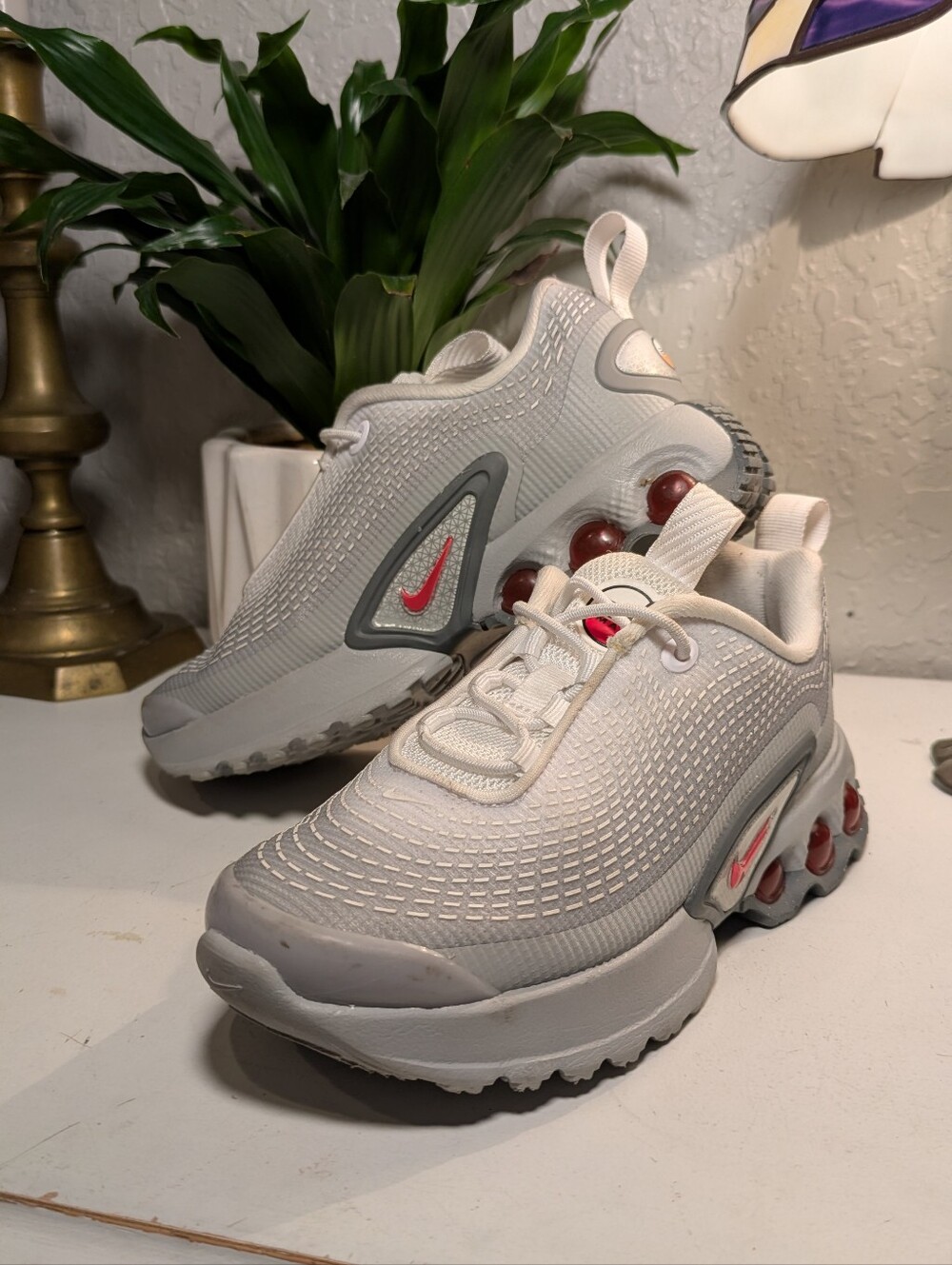 Boys Nike Air Max Dn Light Smoke Grey University Red